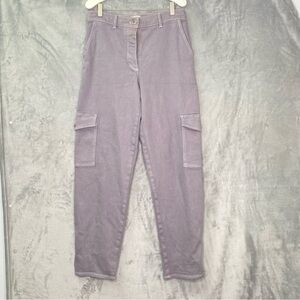 Wilfred Free Modern Cargo Pants Purple Gray Adjustable Ankle Sz 6